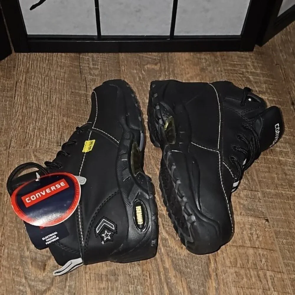 Converse Steel Toe Black Boots Size 7 New